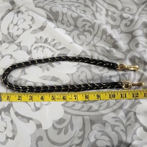 MZ Wallace leather wrapped chain strap in gold